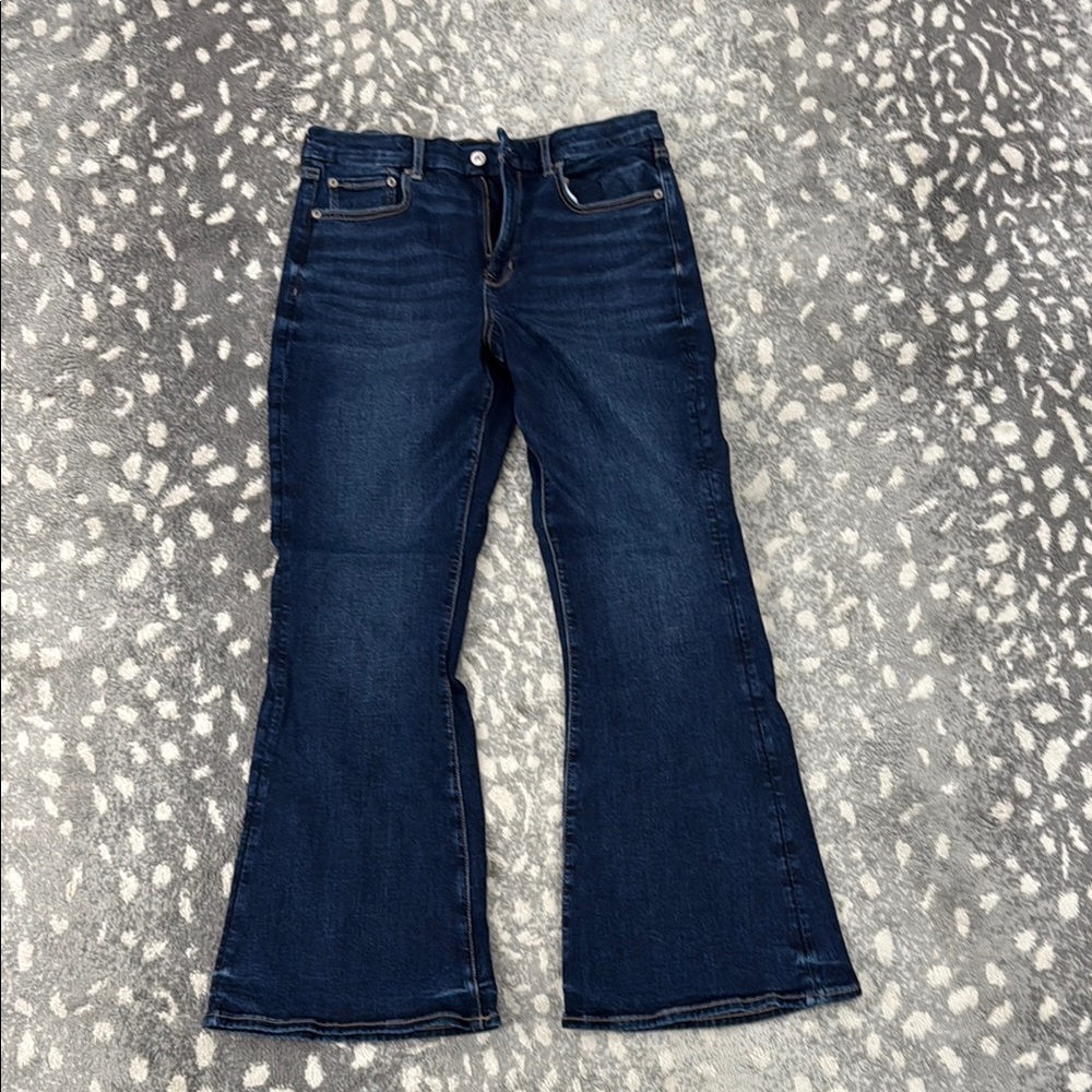 American Eagle Outfitters Blue Flare Wide Leg Jeans